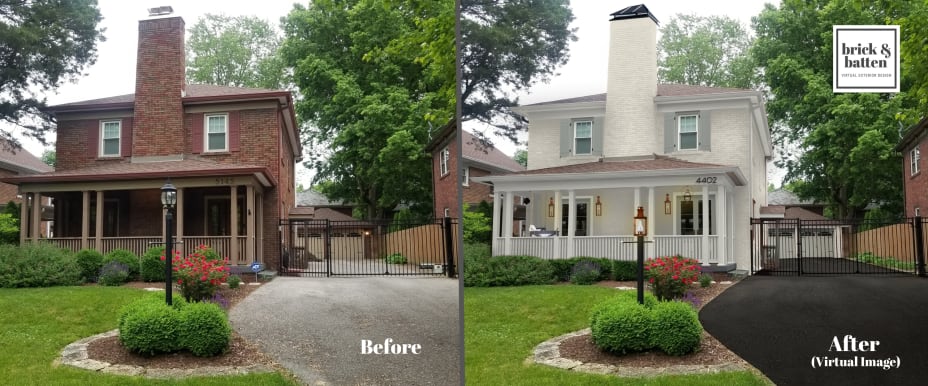 off white painted brick