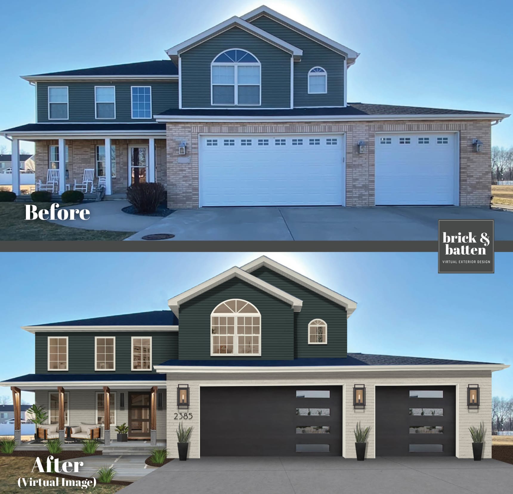 5 Modern Garage Door Examples That Are On-Trend in 2022 1 Transitional modern home with modern three-stall garage doors
