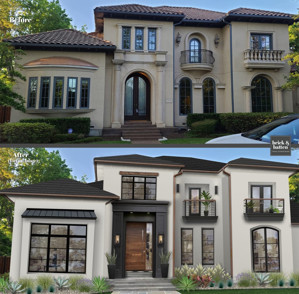 large spanish style home with bay windows, second story balconies and tile roof