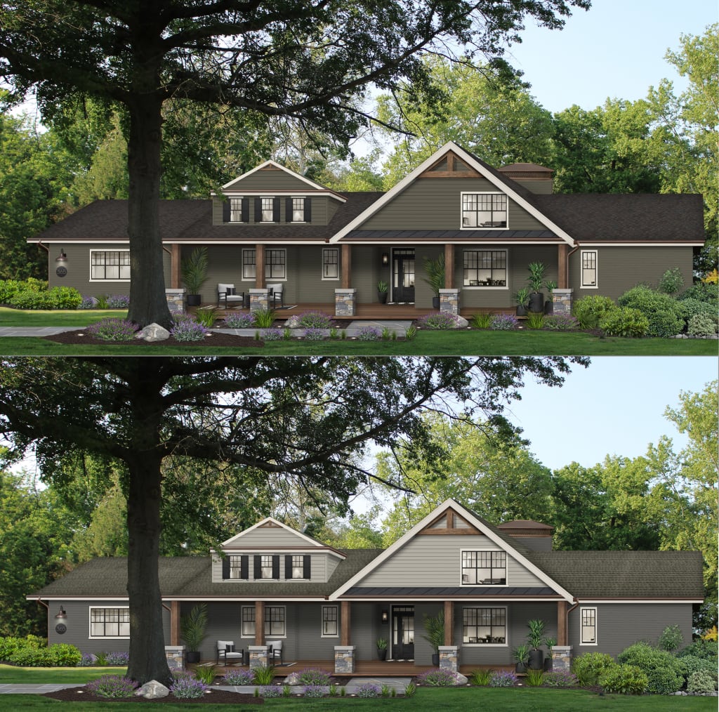 Home with two different earthy color palette options