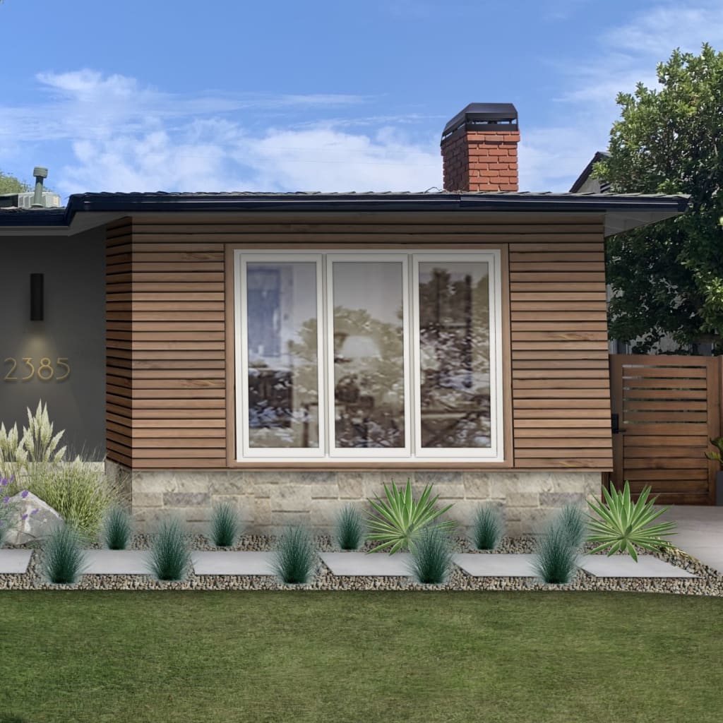 modern ranch in wood and iron mountain black paint