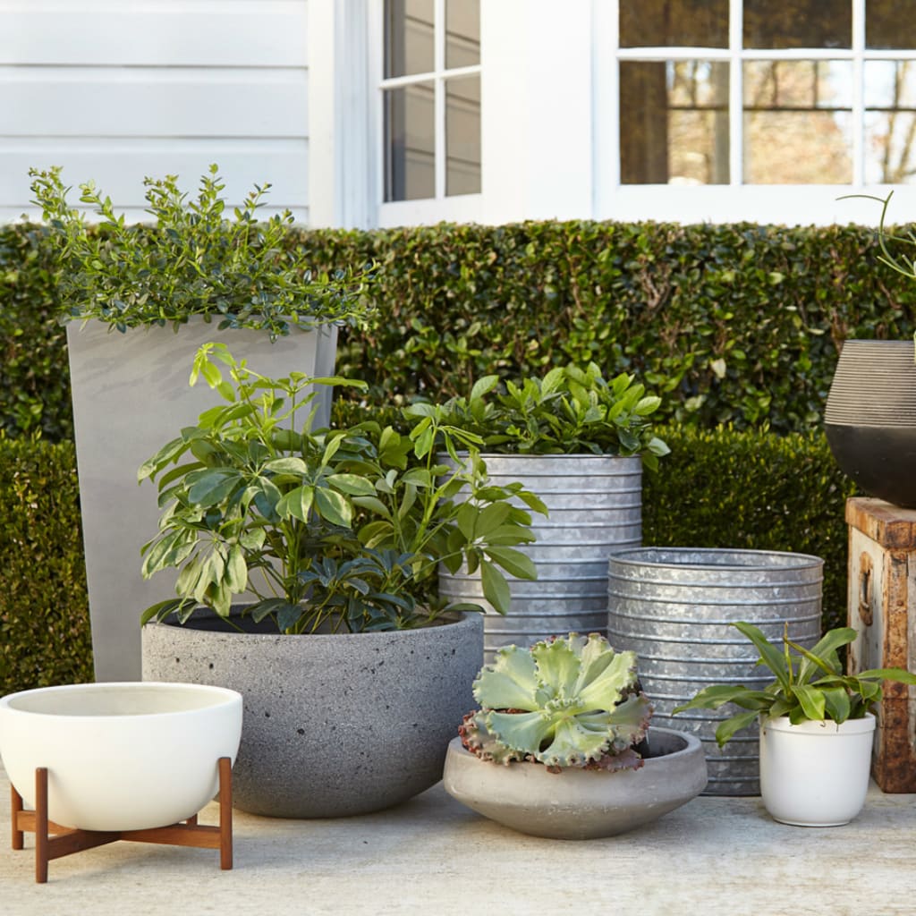 galvanized metal array planters