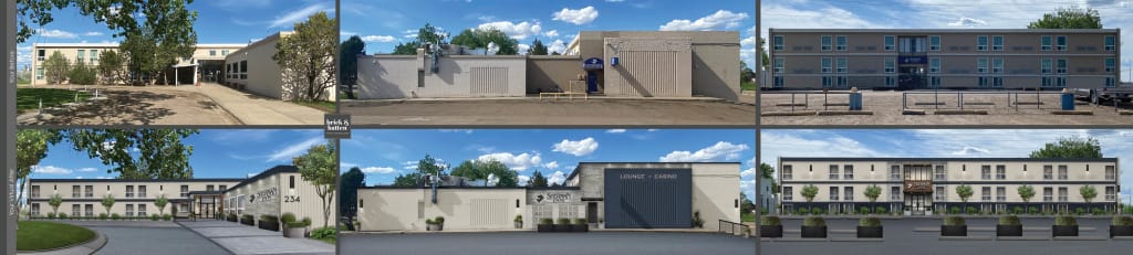 Before and after of redesigned inn