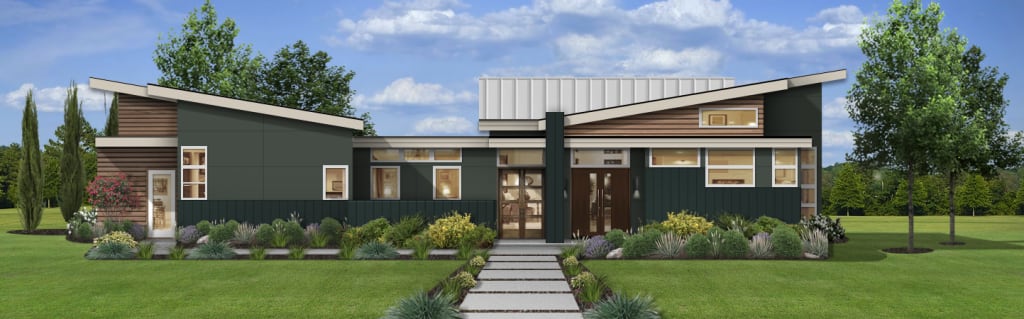 A home design featuring Sherwin Williams Olympic Range as the exterior paint color