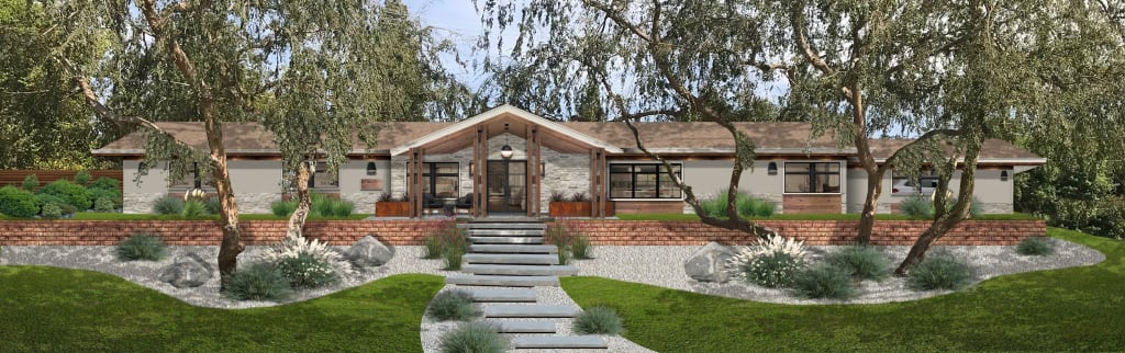 A version of Michael's rambler house that featured a lighter paint color.