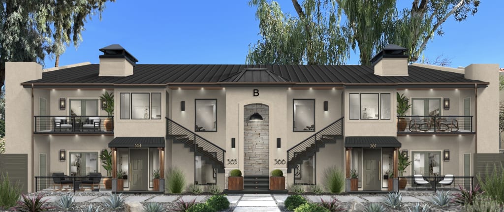 large home with beige stucco