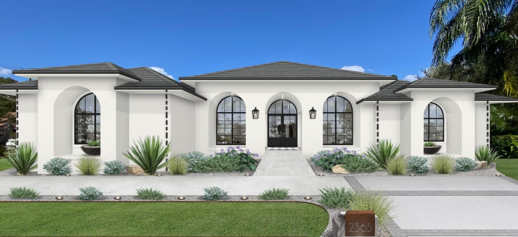 house with bright white stucco