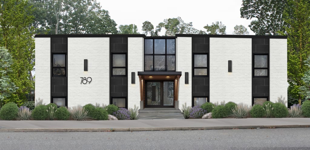 A commercial property featuring spandrel glass, one of the unique design words our clients taught us
