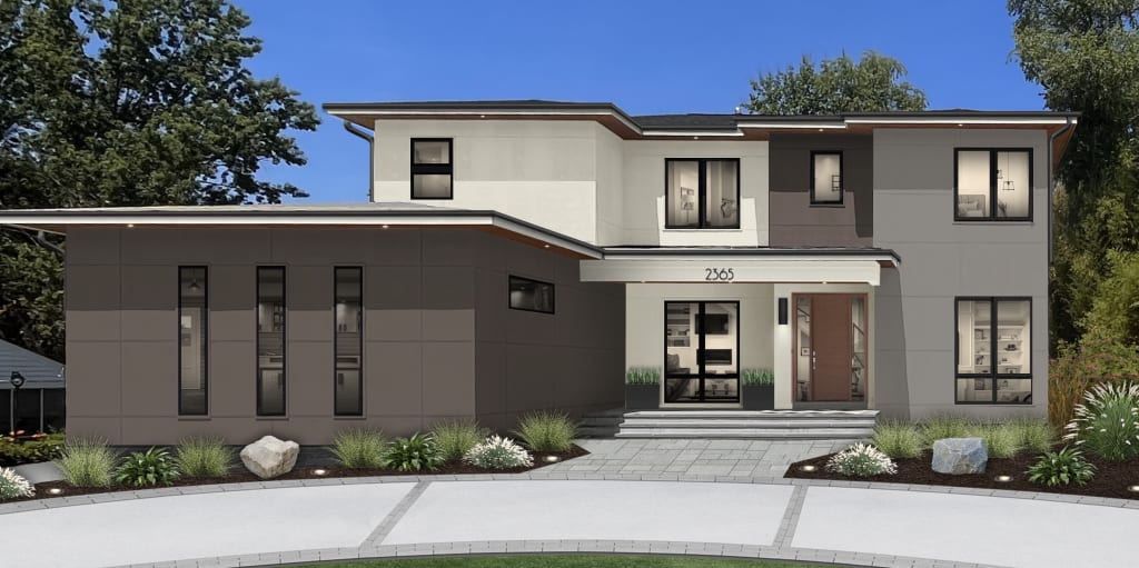 A home with a color-blocked design