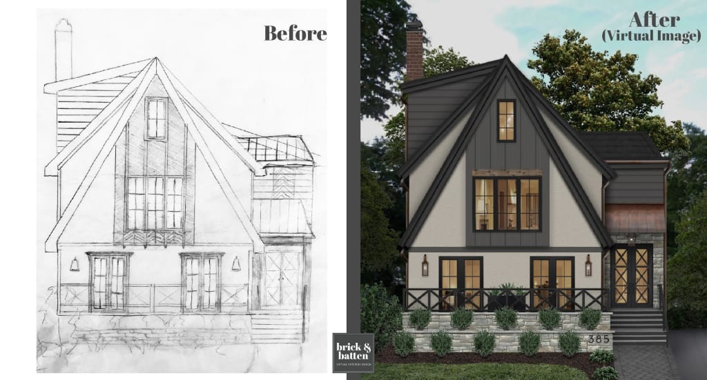 turn your home sketch into a realistic rendering