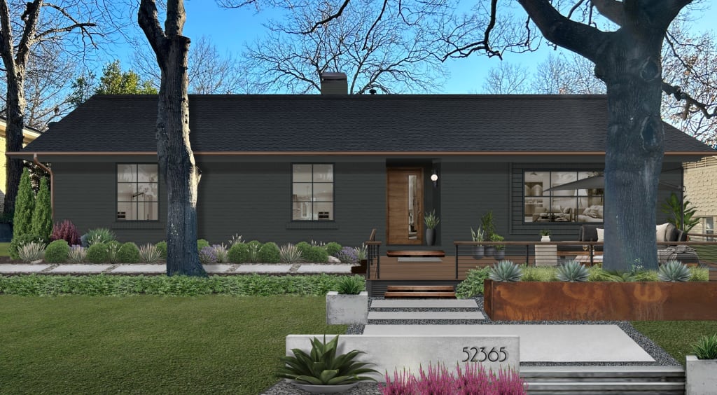 A virtual rendering showcasing a simple house update