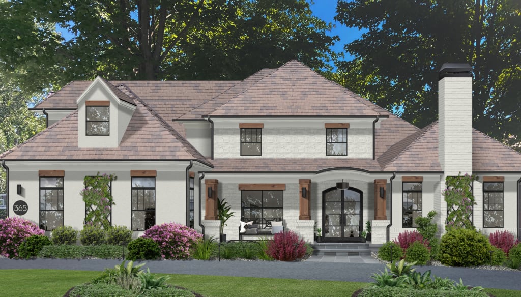 A virtual rendering showcasing a simple house update that elevates the property's curb appeal