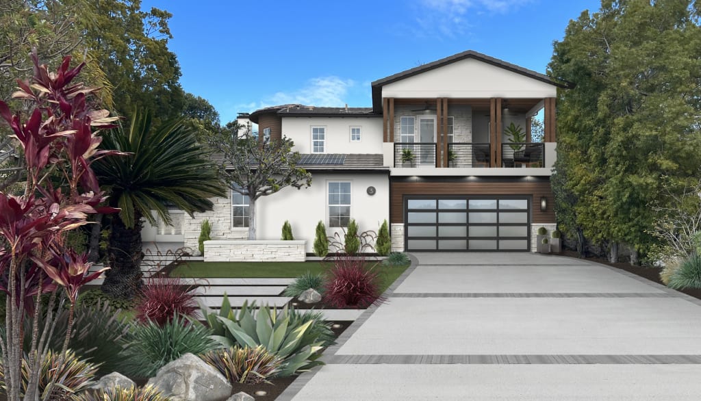 modern bright white house with a contemporary flare
