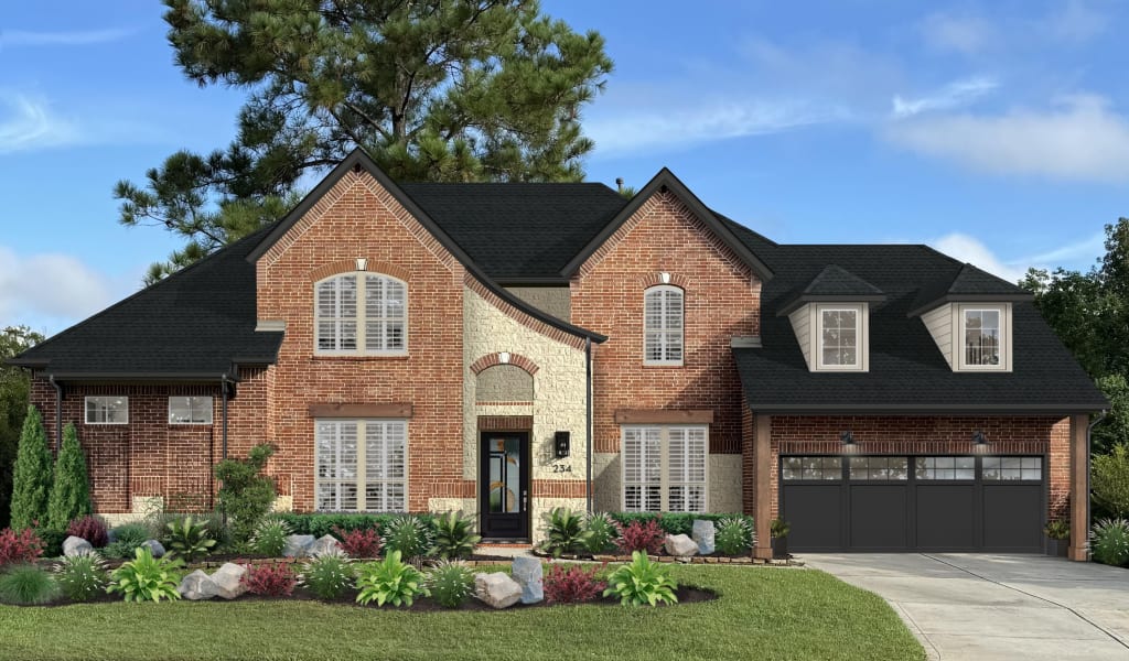 red brick house with black roof, perfect for neighborhood beautification