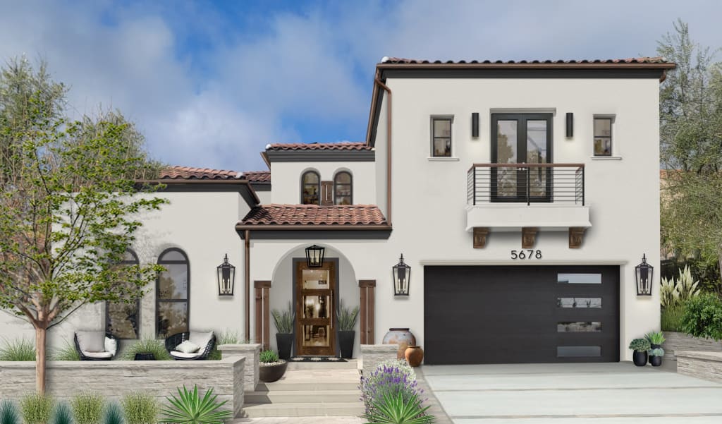 Spanish-style stucco home