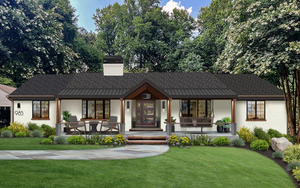 A home design featuring Sherwin Williams' Dover White