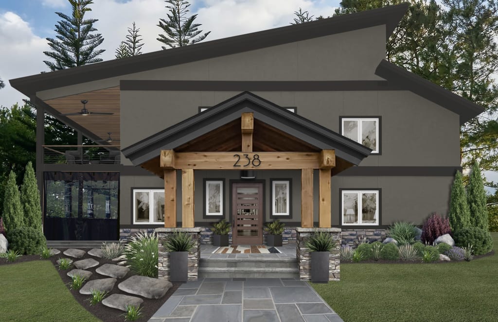 Contemporary home with a shed roof