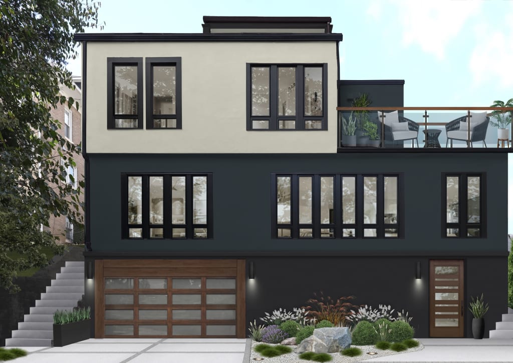 Benjamin Moore's Regent Green on a modernized historic home
