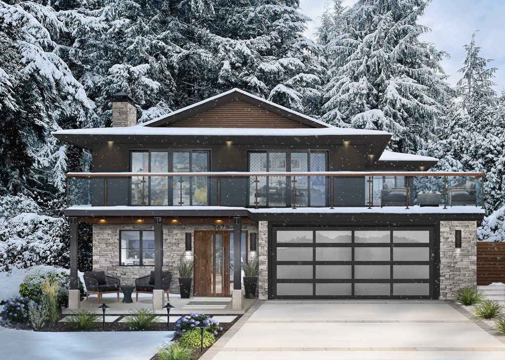 Visualization of a carport enclosed into a new garage