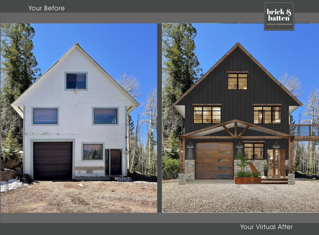 Before and after of a home in poor condition given a full facelift