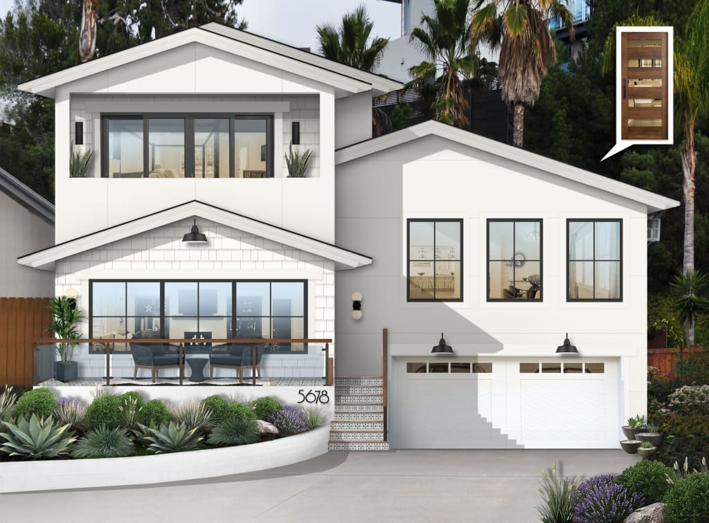 A modern coastal home with a beach aesthetic