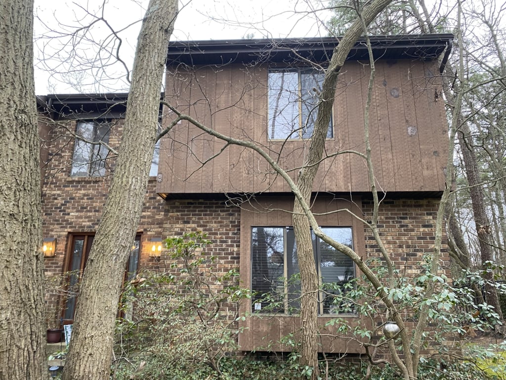Exterior of a home with woodpecker damage