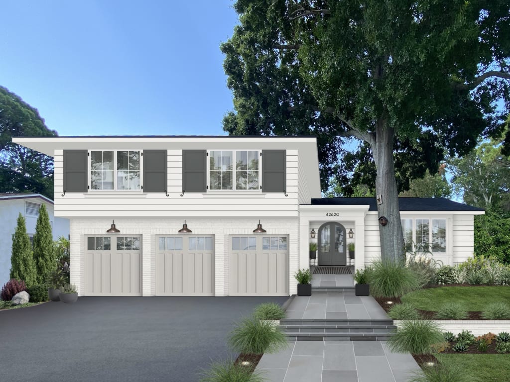 white house with gray accents