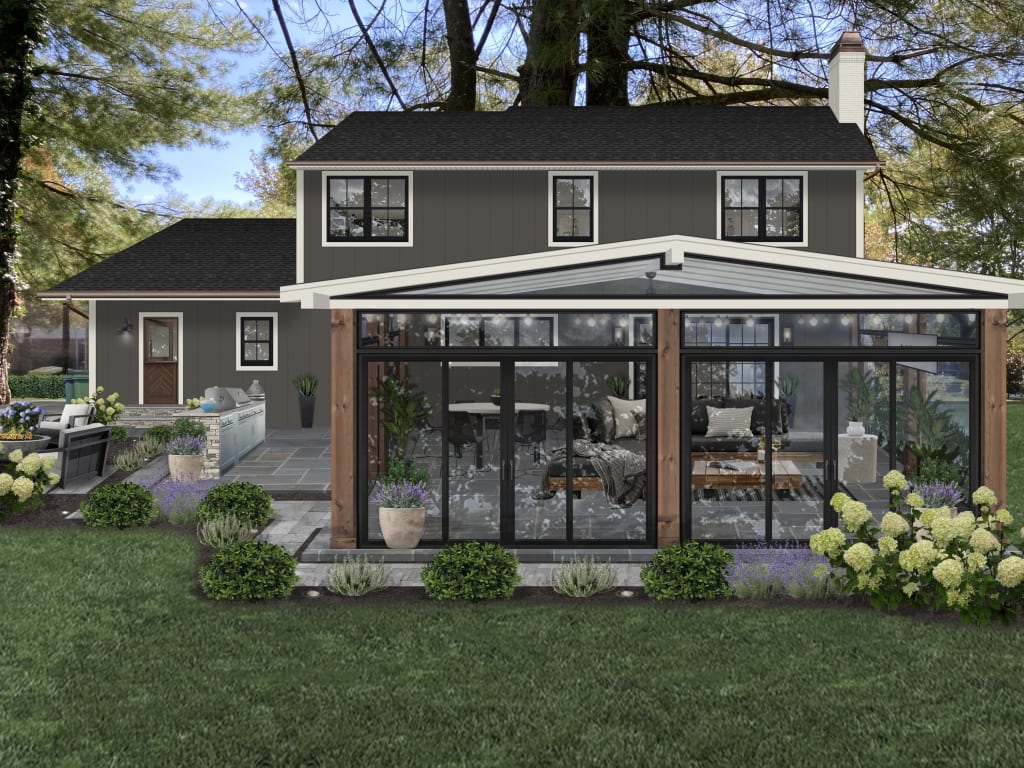Digital rendering highlighting the real estate trend of functional outdoor spaces.