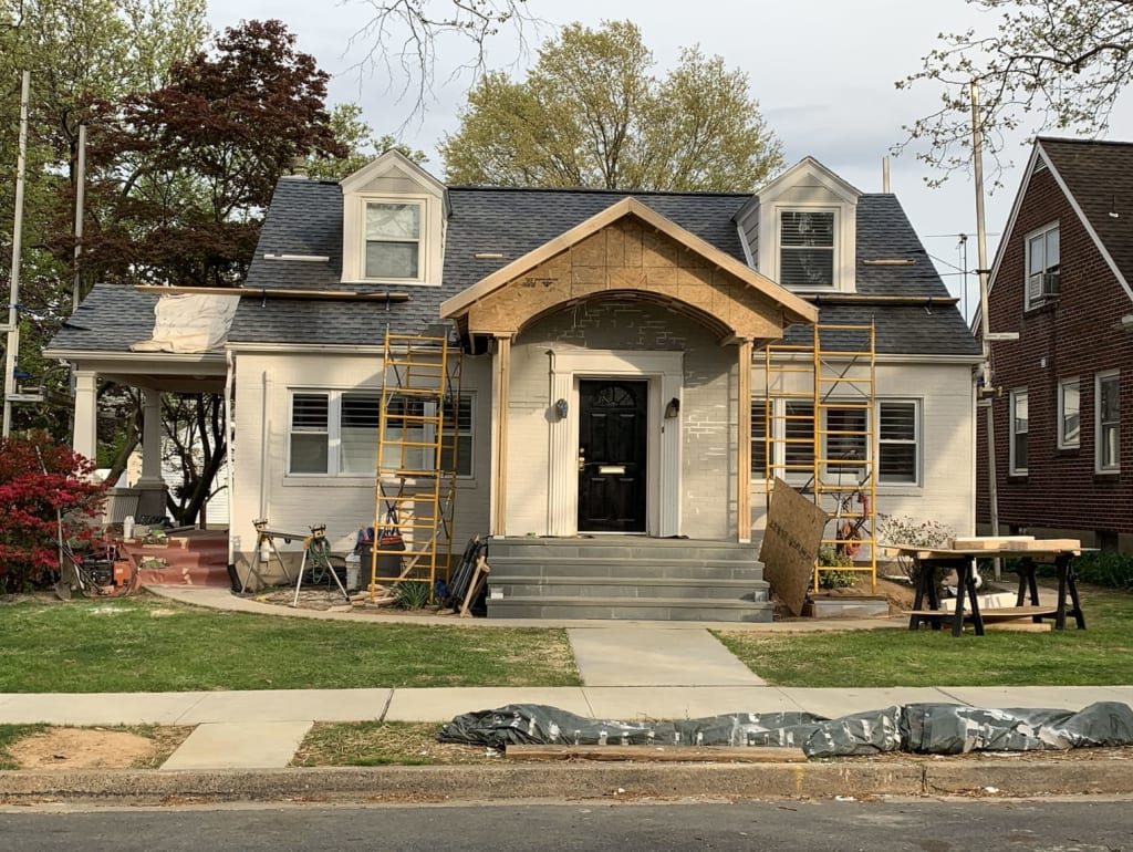 Exterior painting in progress