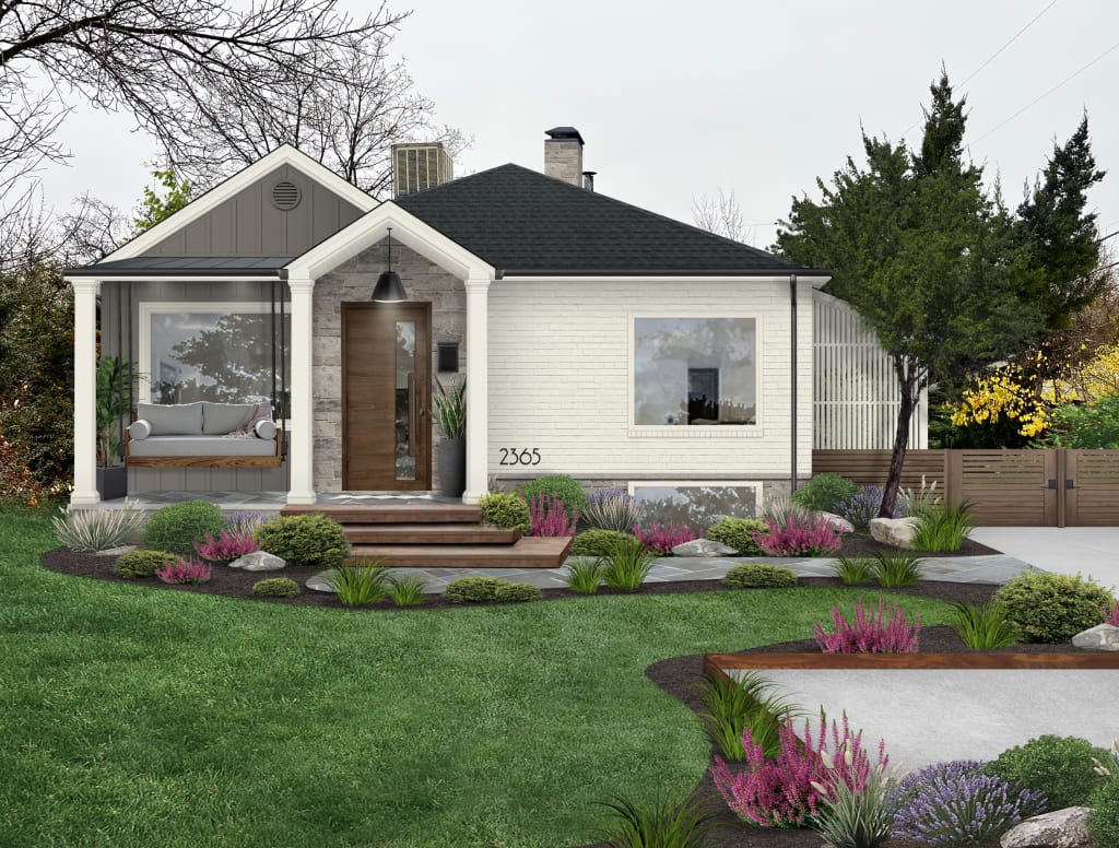 white and gray house showing timeless exterior paint colors