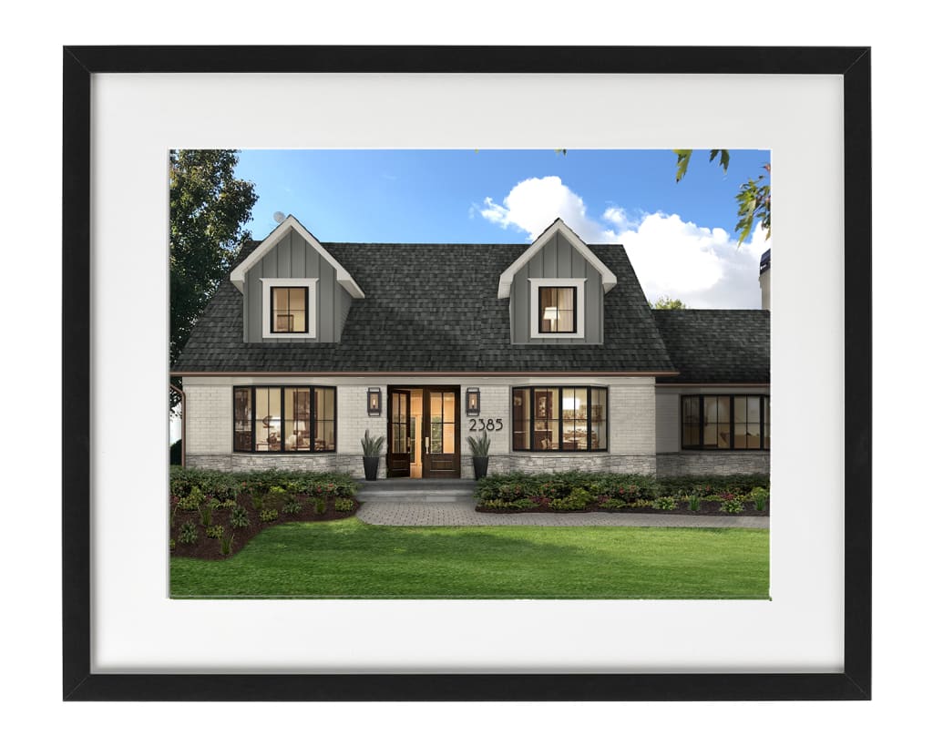 framed home exterior design rendering