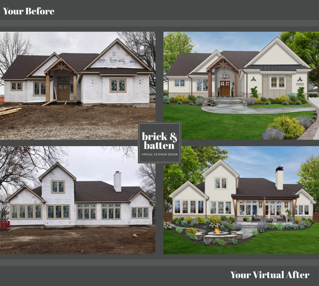 two before and after homes painted with shoji white a craftsman style ranch and farm house