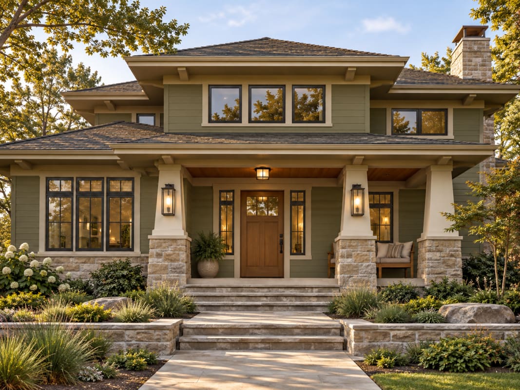 A craftsman home designed by brick&batten virtual exterior designs.