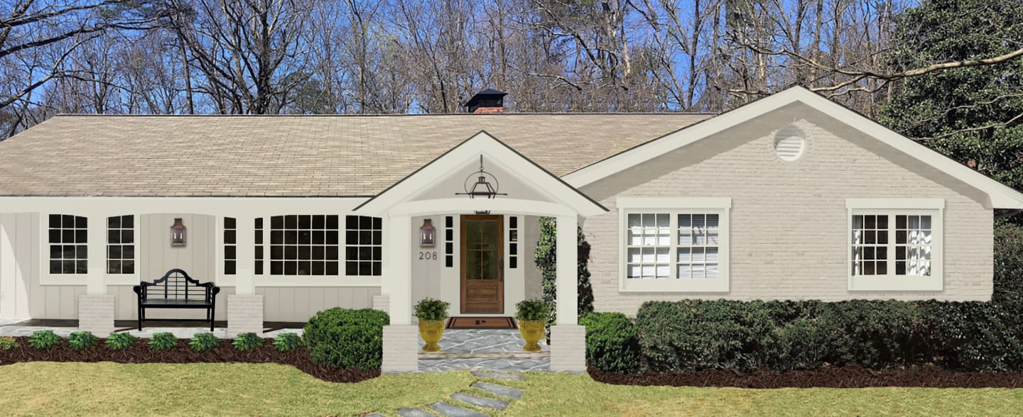 Ranch with open gable