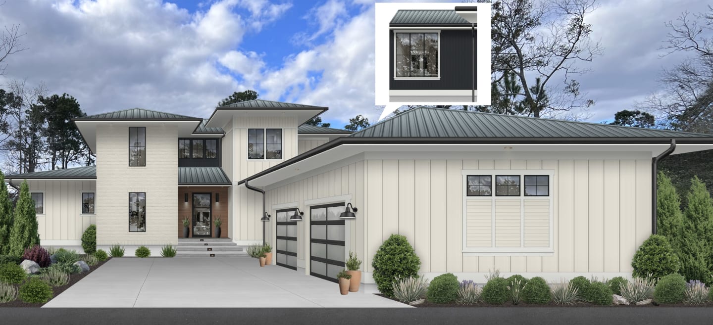 Modern home with warm neutral paint, designed by brick&batten.
