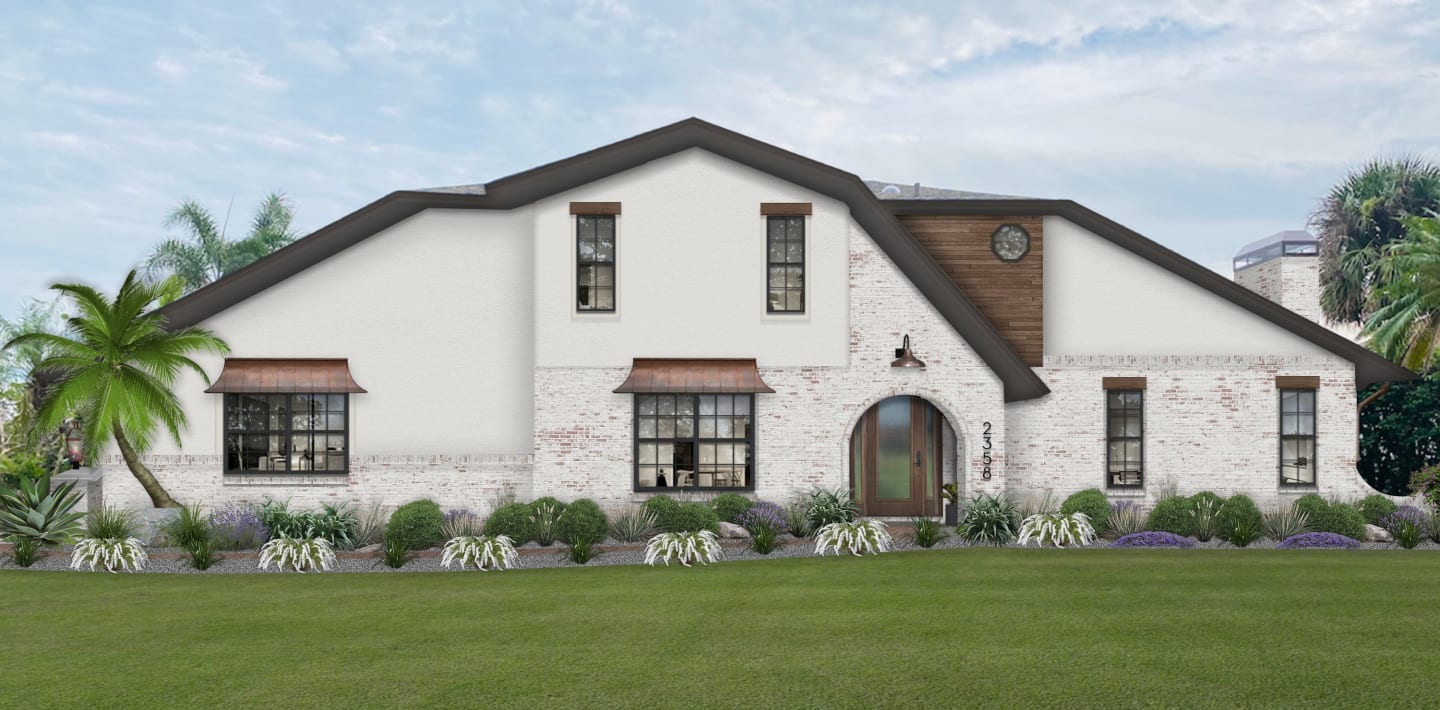 A virtual rendering of a home's exterior