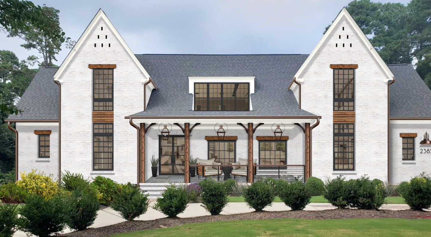 Limewashed brick home - Limewash Brick House: 14 Stunning Before and After Photos