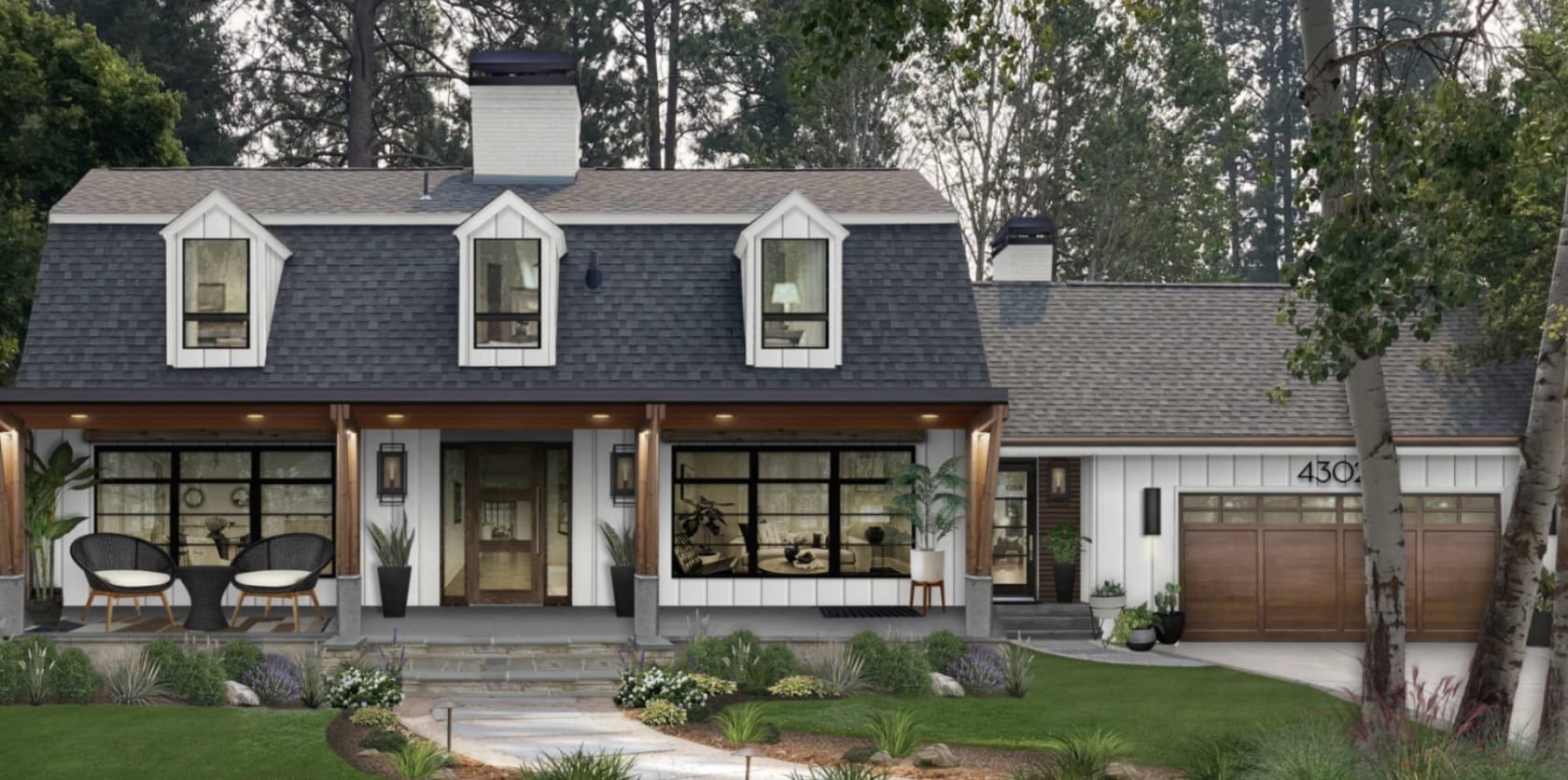 A virtual rendering of a bungalow home.