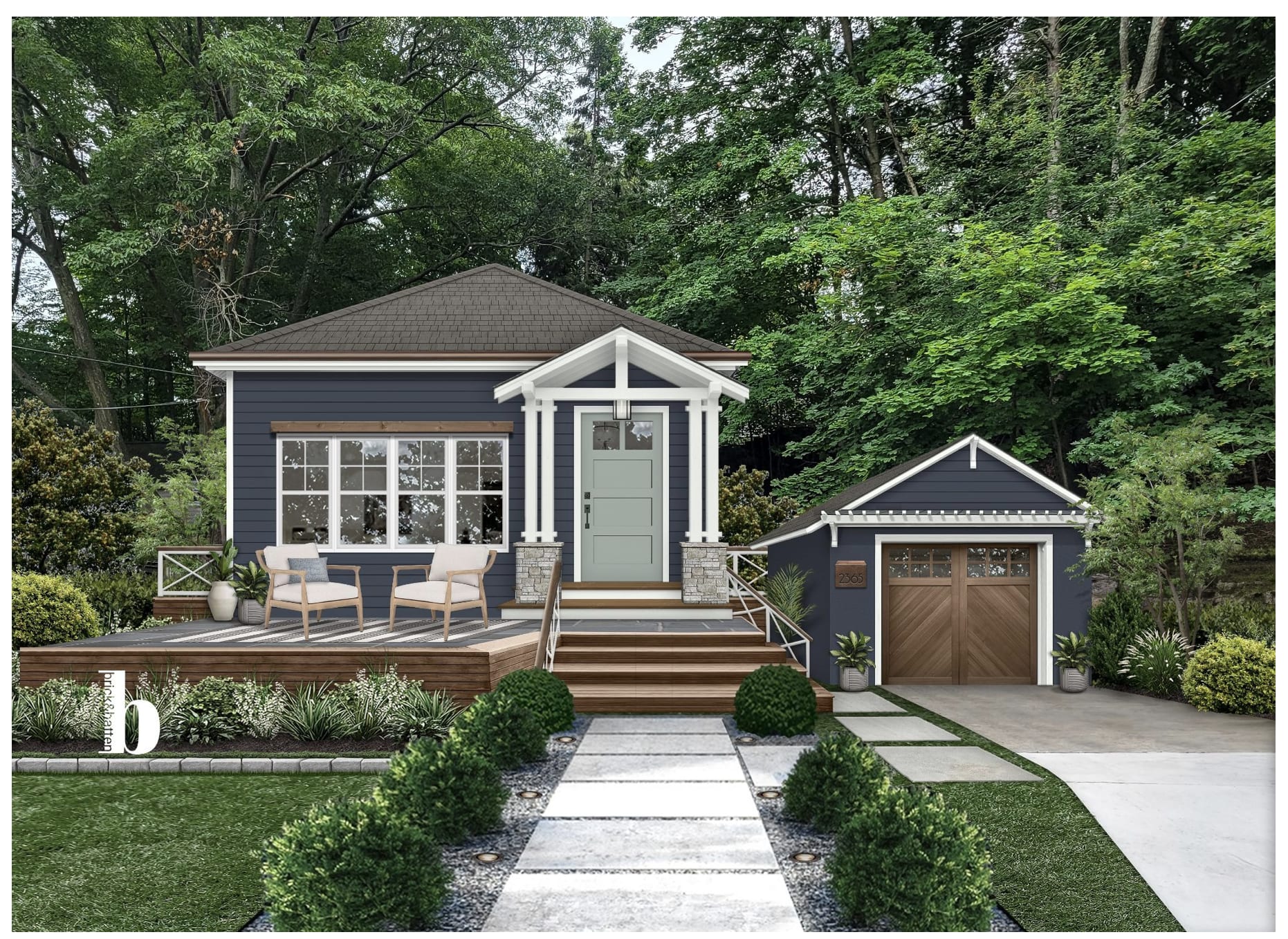 A virtual exterior design by b&b.