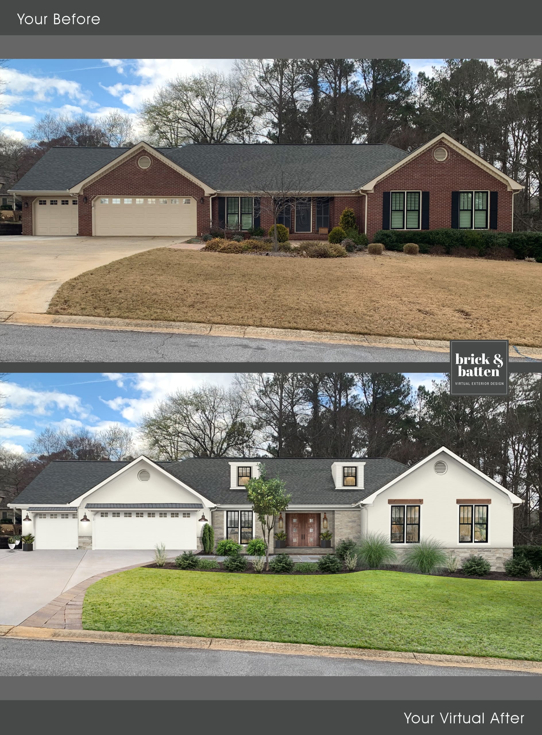 Before and virtual after by brick&batten.
