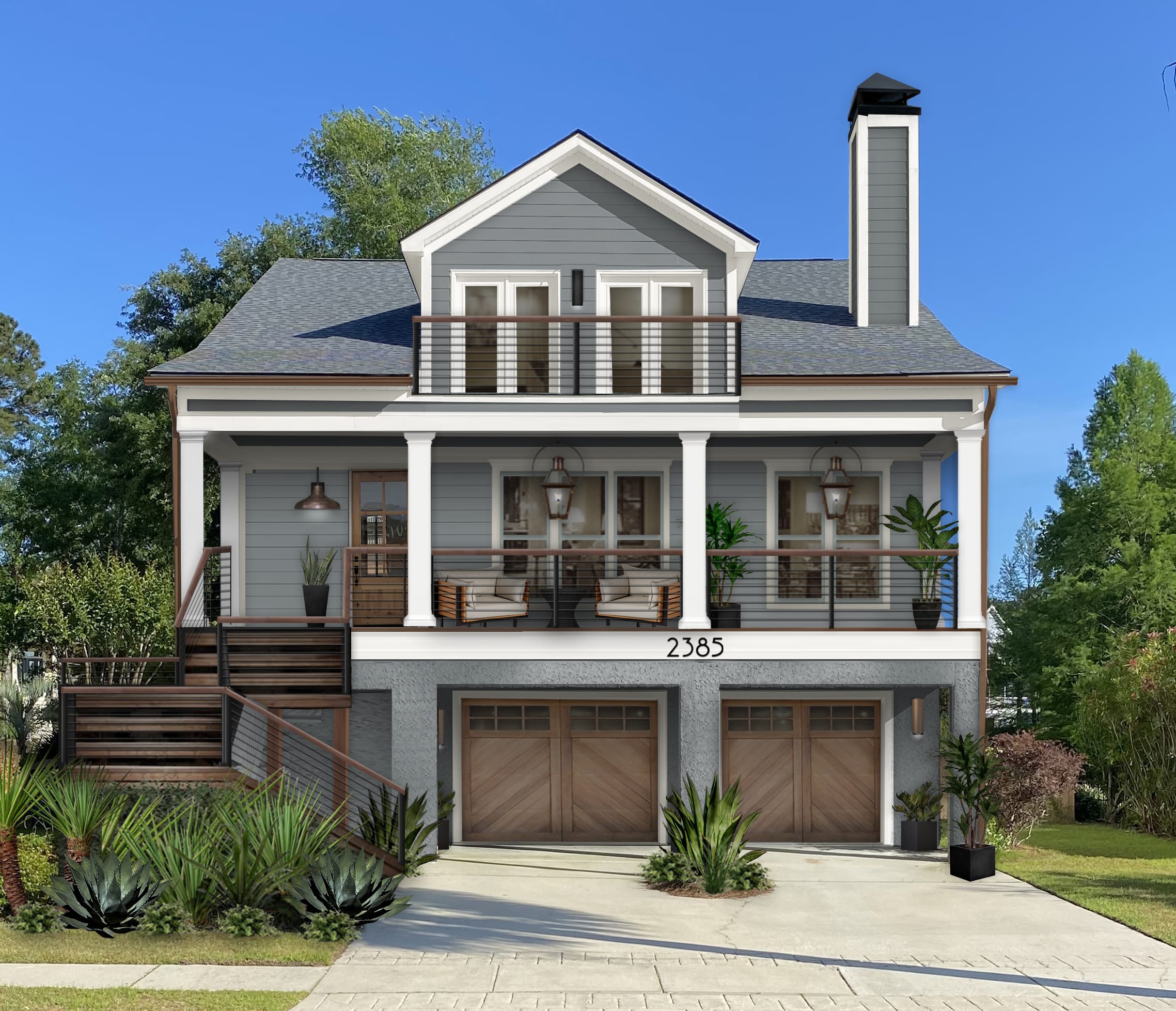 Boothbay gray on a home exterior, designed by brick&batten.