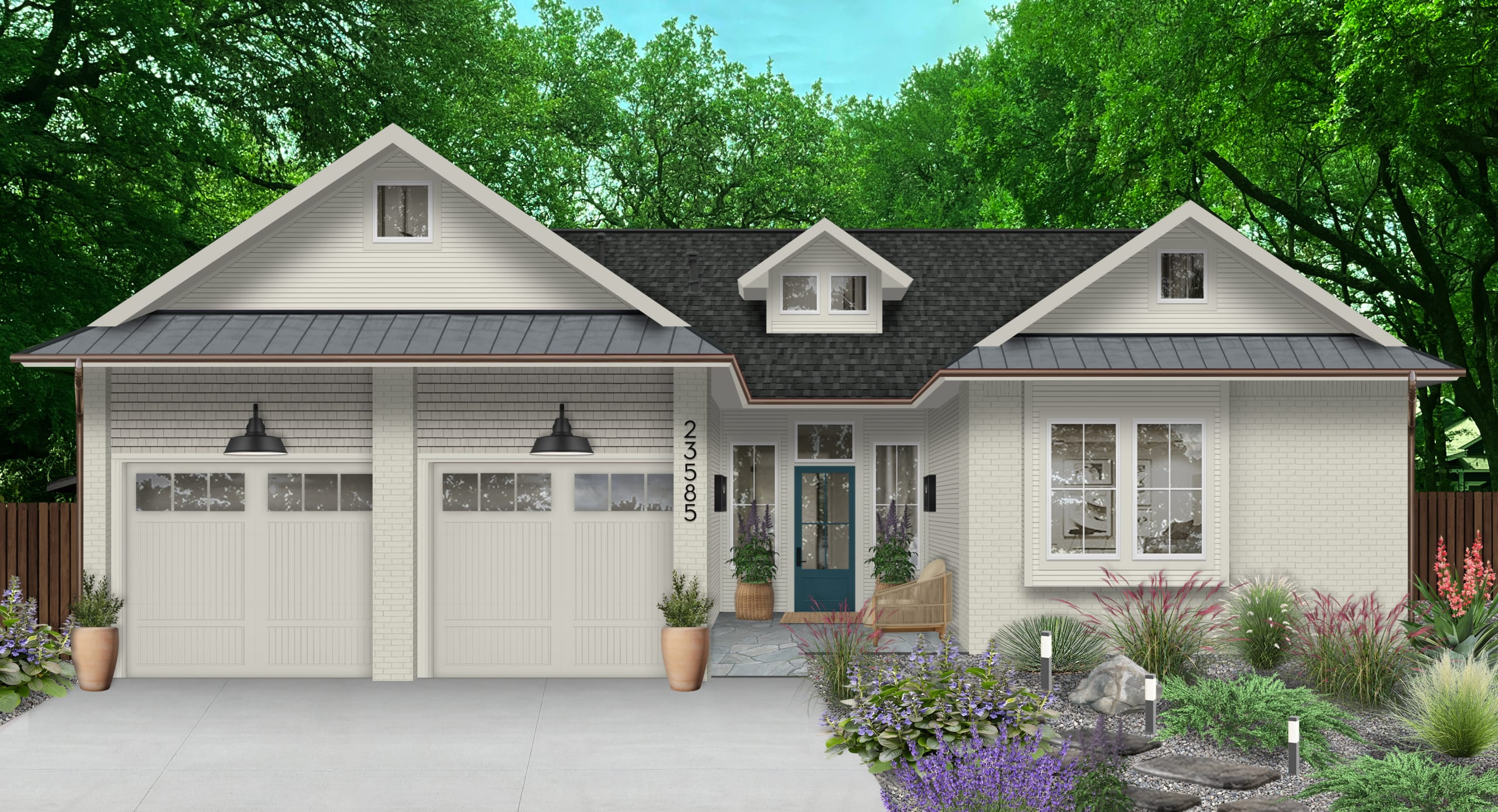 Coastal cottage with Brick Lap and Seapearl.