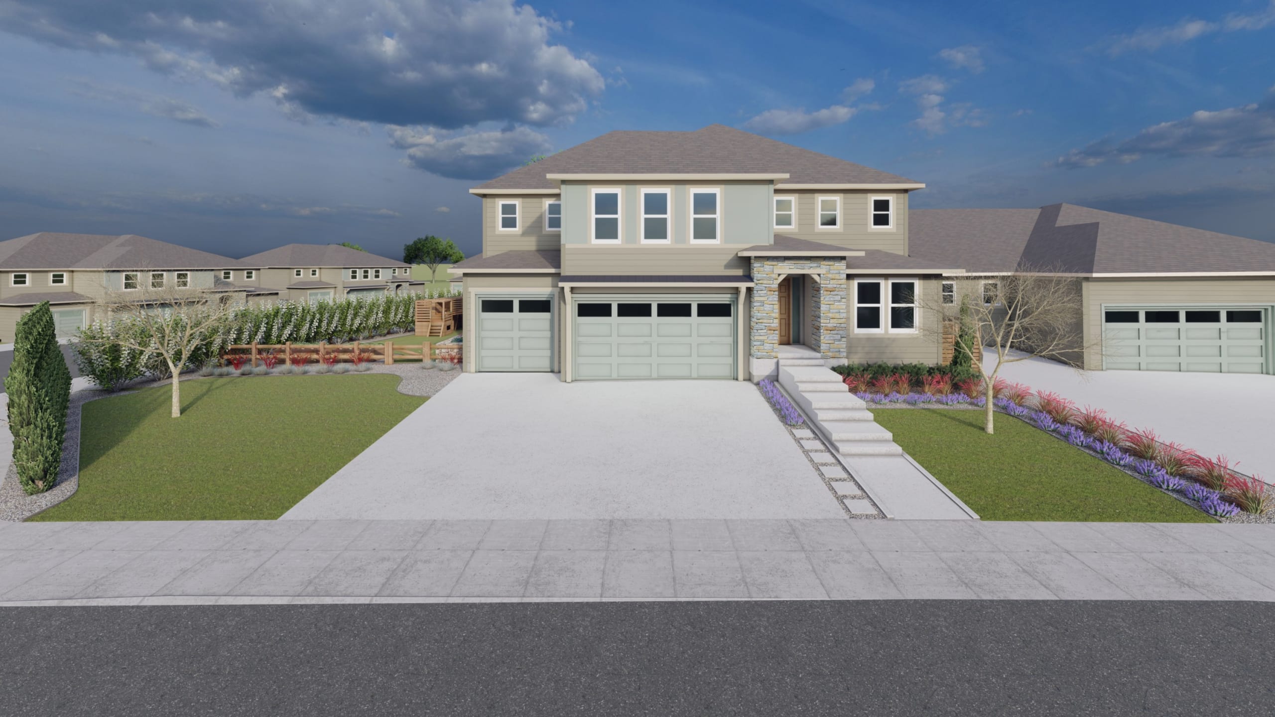An example to demonstrate naturalistic front yard landscaping ideas