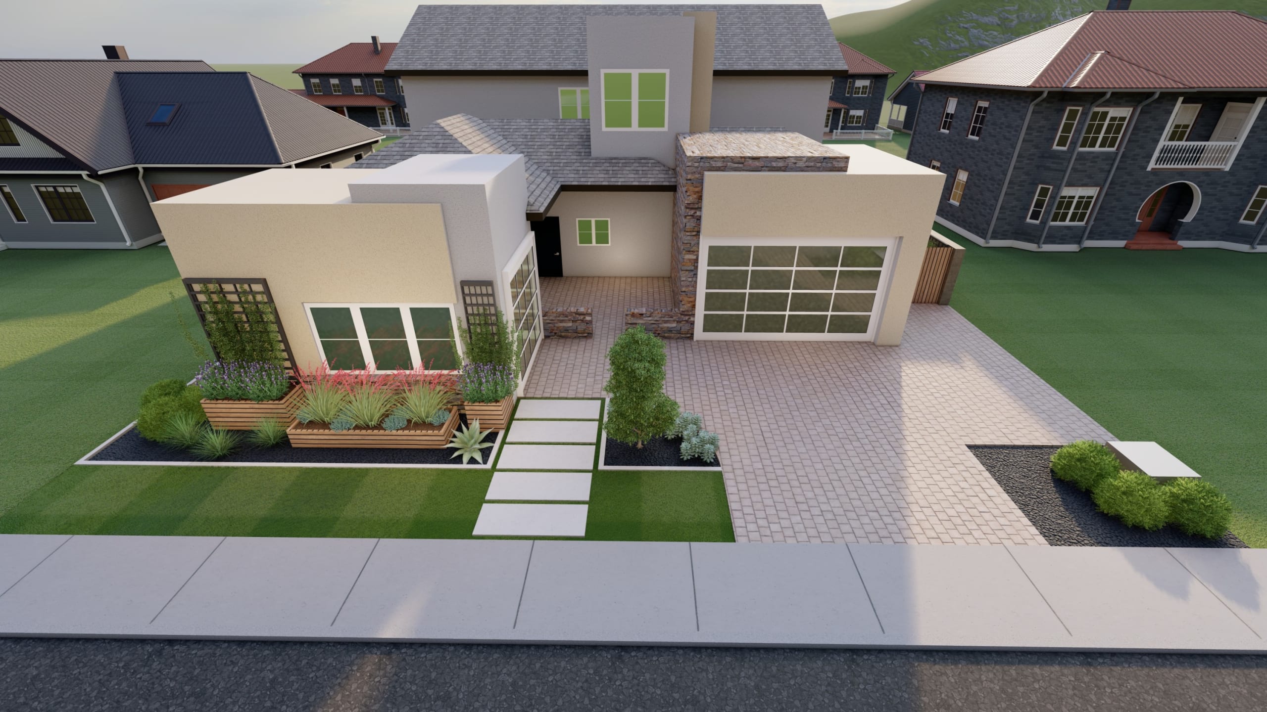 An example to demonstrate Southwest front yard landscaping ideas