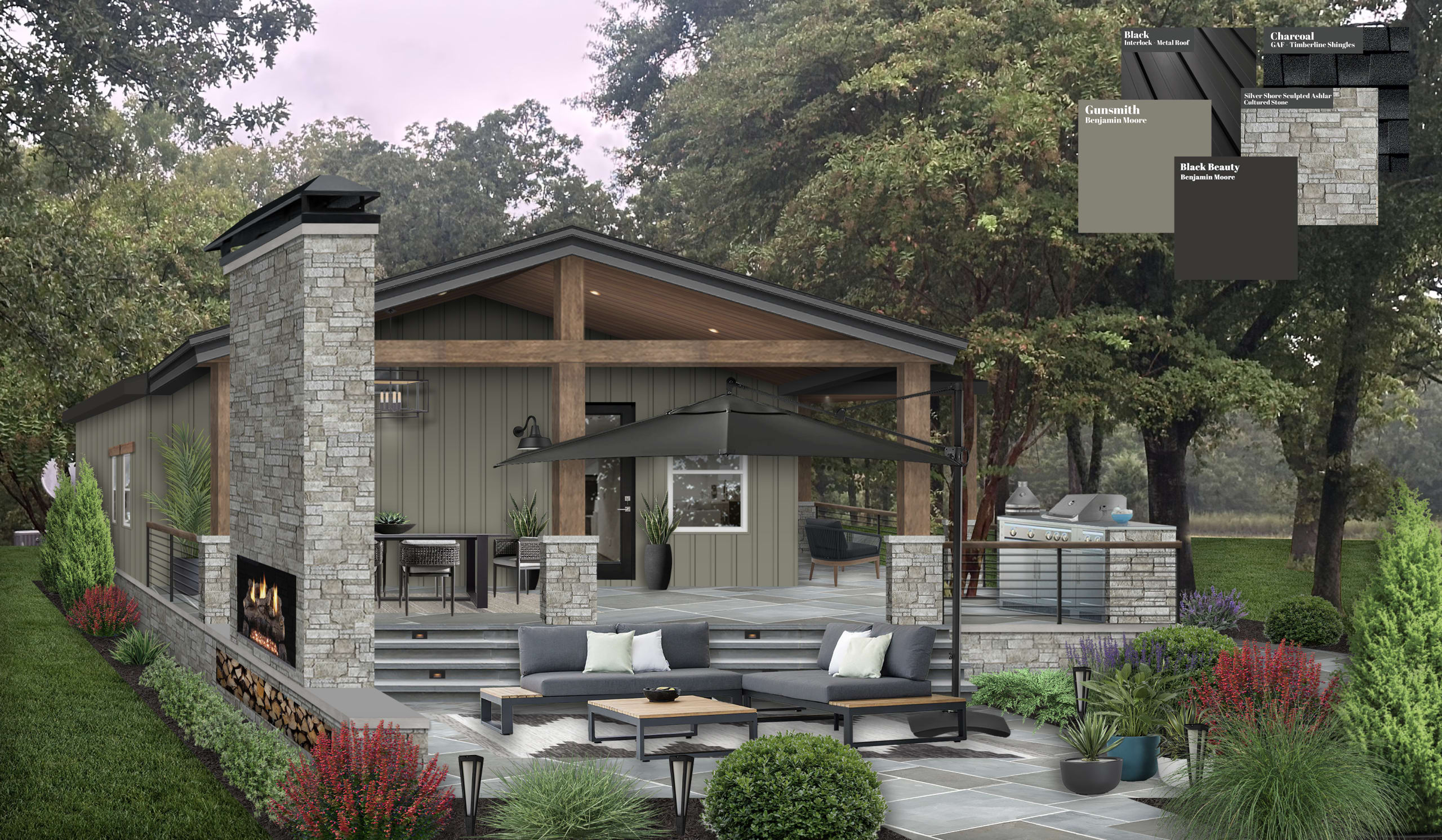 A multi level outdoor patio for extra interest.