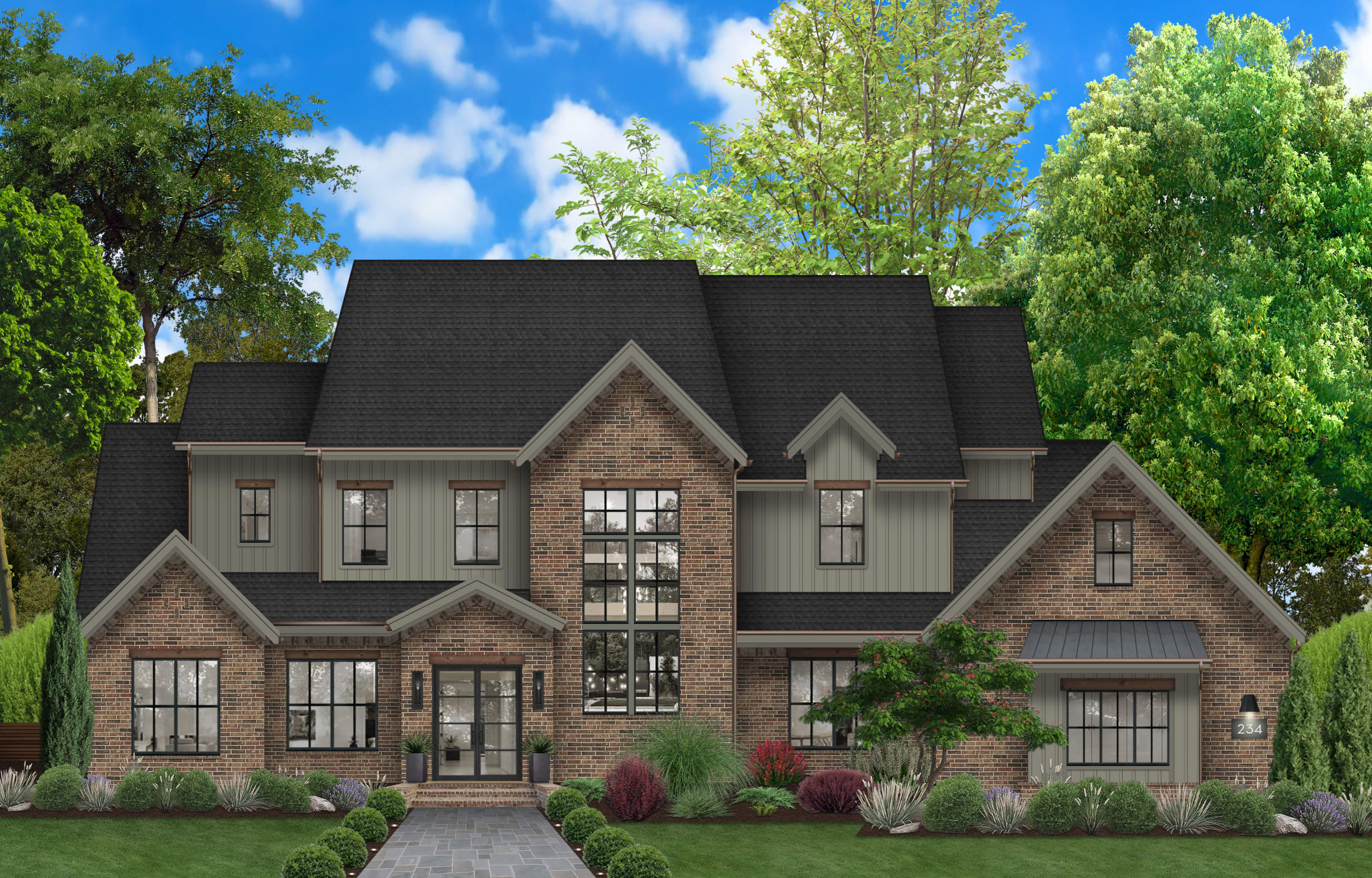 A virtually-designed brick house.