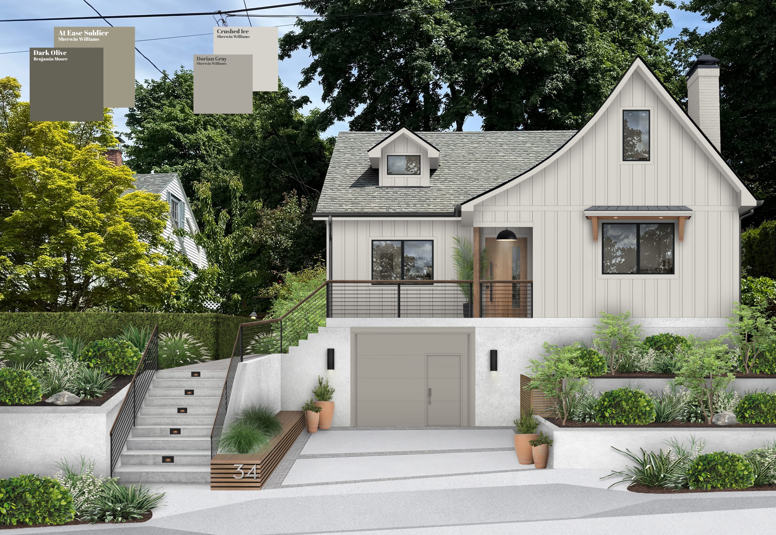 A modern home backyard by brick&batten.