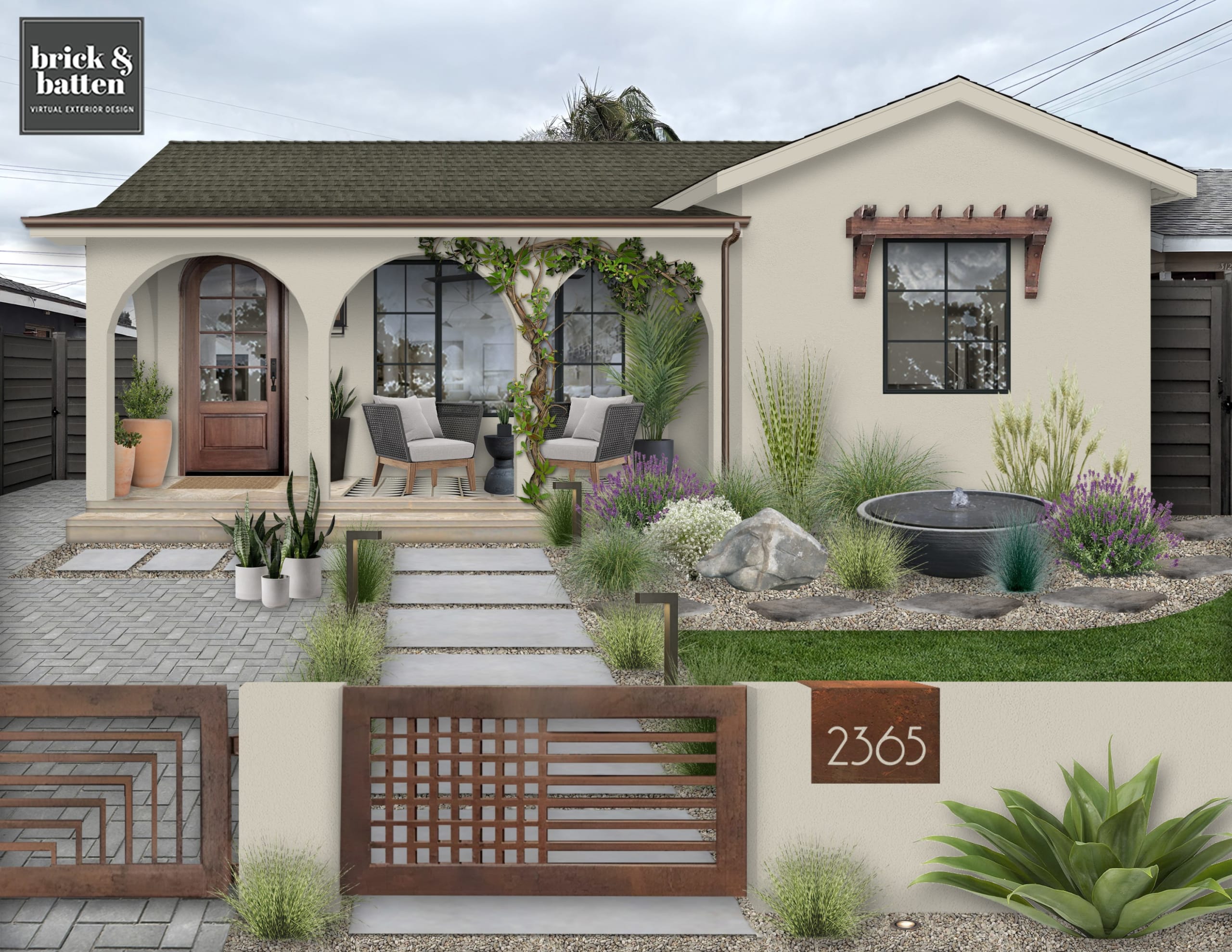 Home in fall paint colors including baby fawn, designed by brick&batten.