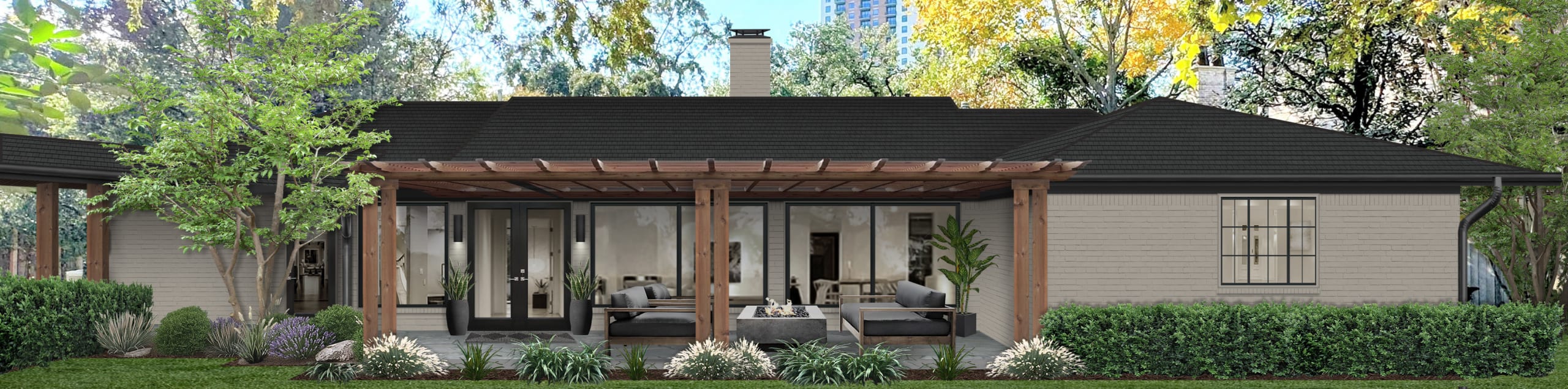 Backyard designed by brick&batten.
