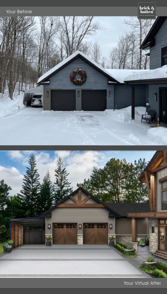 Mountain rustic home with a new carport as a third stall